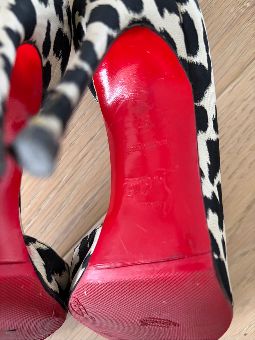 Christian Louboutin Animal Print Iriza Heels Size 7 - Picture 7 of 8